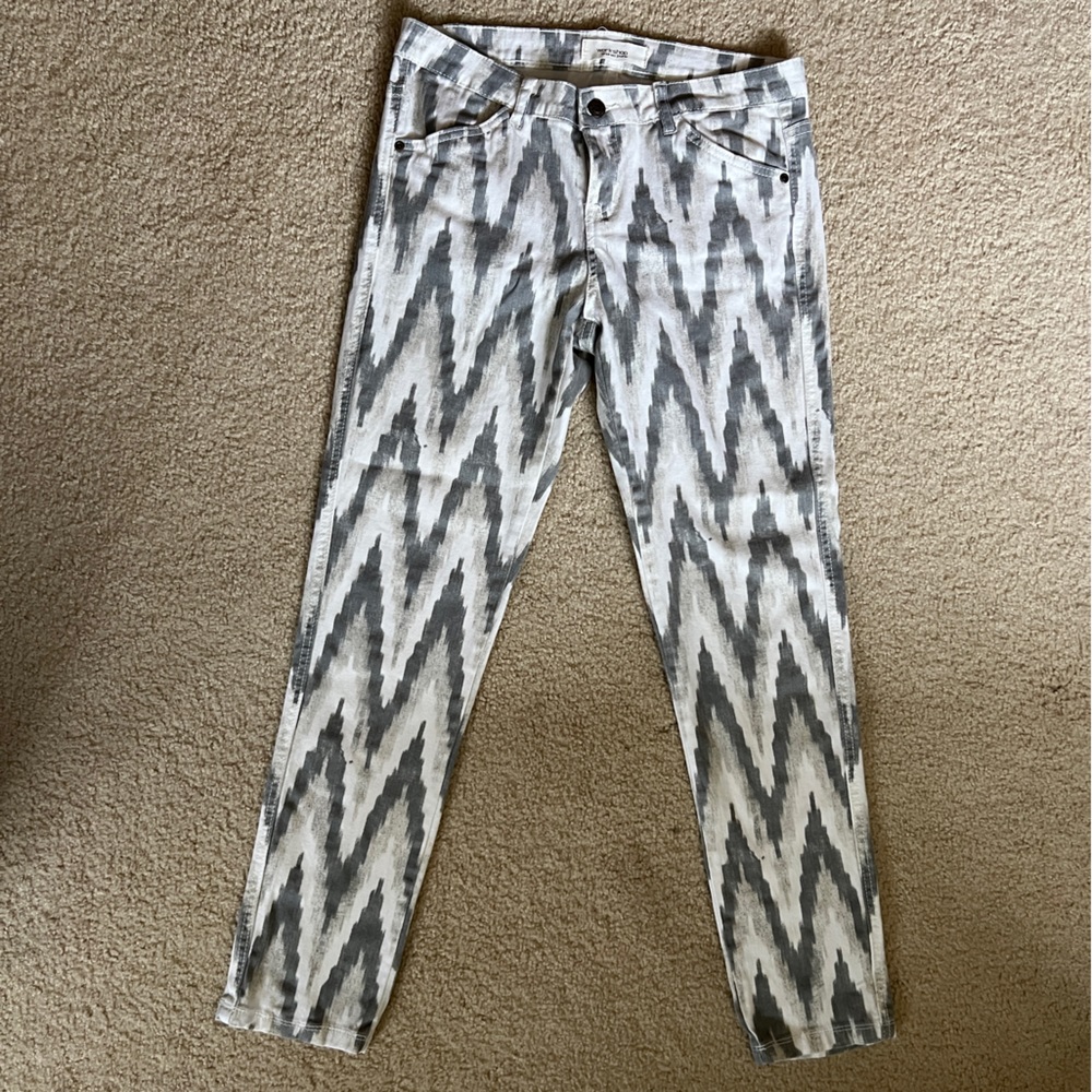 Workshop Andrea Jovine Geometric Zigzag Print Skinny Pants Size 6